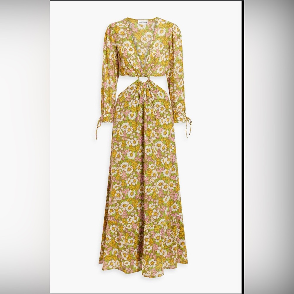 ANTIK BATIK - Cutout Floral-print Cotton-georgette Maxi / small